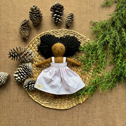 Single Doll - Garima - Cotton Fabric Toy - Deep | Verified Sustainable Role & Pretend Play Toys on Brown Living™