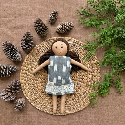 Single Doll - Jane - Cotton Fabric Toy - Warm | Verified Sustainable Role & Pretend Play Toys on Brown Living™