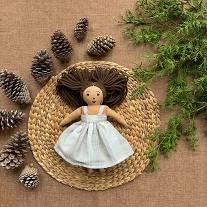 Single Doll - Jia - Cotton Fabric Toy - Warm | Verified Sustainable Role & Pretend Play Toys on Brown Living™