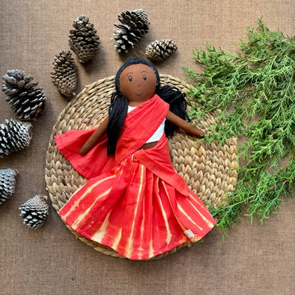 Single Doll - Masaya - Cotton Fabric Toy - Deep | Verified Sustainable Role & Pretend Play Toys on Brown Living™