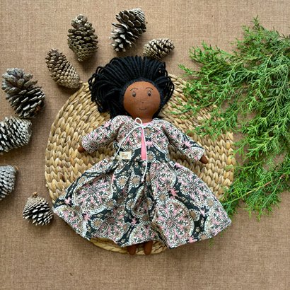 Single Doll - Pompa - Cotton Fabric Toy - Deep | Verified Sustainable Role & Pretend Play Toys on Brown Living™