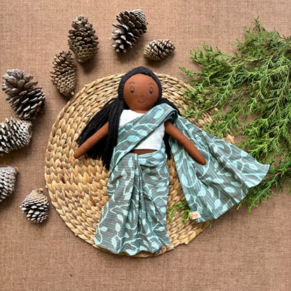 Single Doll - RajI - Cotton Fabric Toy - Deep | Verified Sustainable Role & Pretend Play Toys on Brown Living™