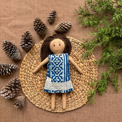 Single Doll - Shalini - Cotton Fabric Toy - Warm | Verified Sustainable Role & Pretend Play Toys on Brown Living™