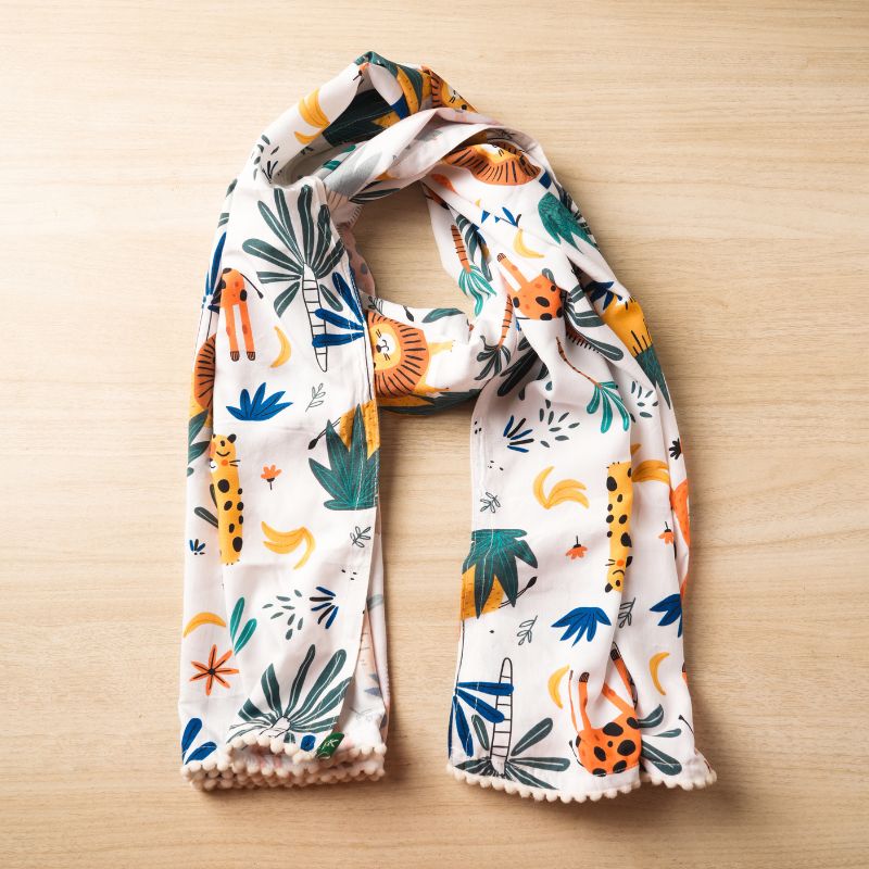 Soothing Jungle Printed Scarves for Women | Bamboo Fabric | Verified Sustainable Womens Accessories on Brown Living™