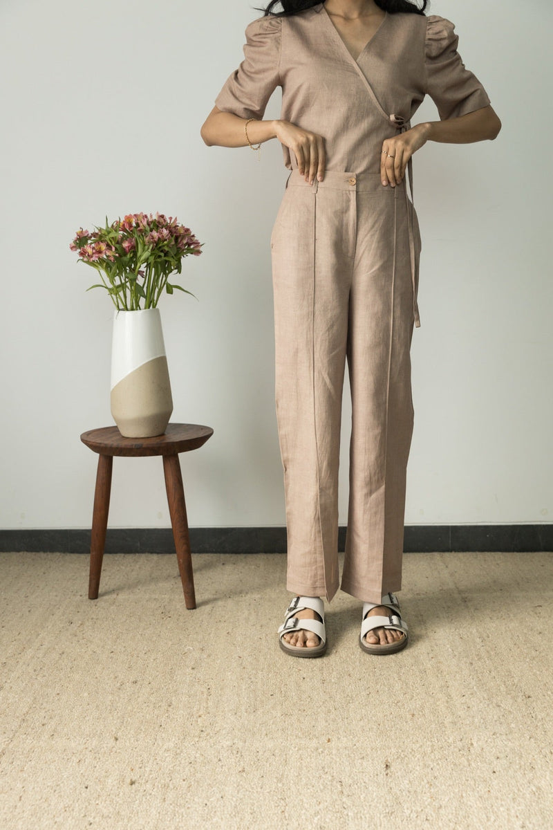 Split-Hem Cotton Trousers | Verified Sustainable Womens Pants on Brown Living™