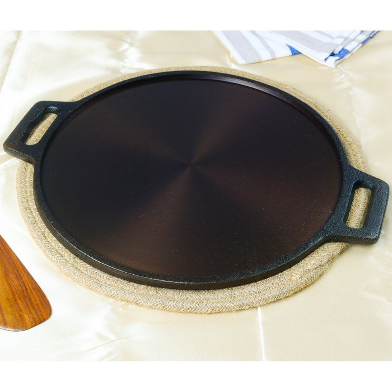 Super Smooth Handmade Cast Iron Dosa Tawa (Large Paper Roast) | Verified Sustainable Cookware on Brown Living™