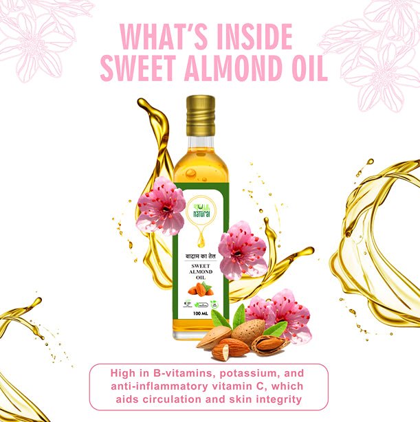 Sweet Almond oil | Wood Pressed | Baby Massage Oil | 100ml | Badaam Tel | Verified Sustainable Cooking Oils on Brown Living™