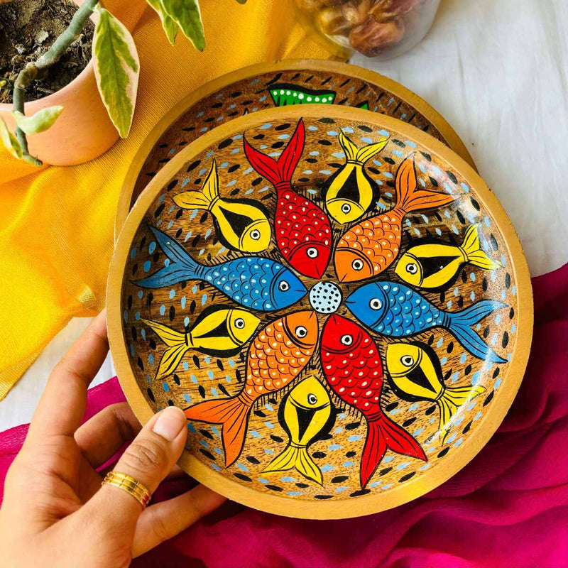 Taal Round Handcrafted Mango Wood Platter | Verified Sustainable Trays & Platters on Brown Living™