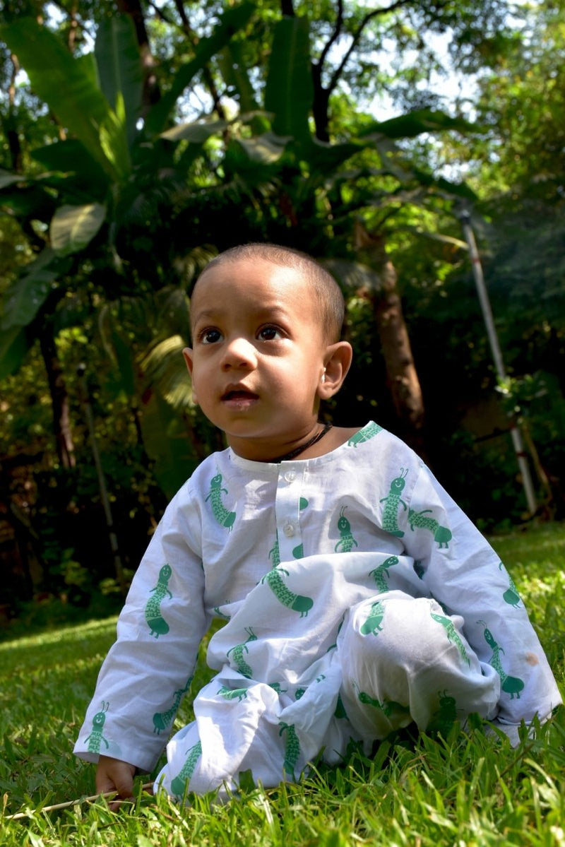 Taily Caterpillar - Unisex Infant Cotton Nightwear | Verified Sustainable Kids Onesies on Brown Living™