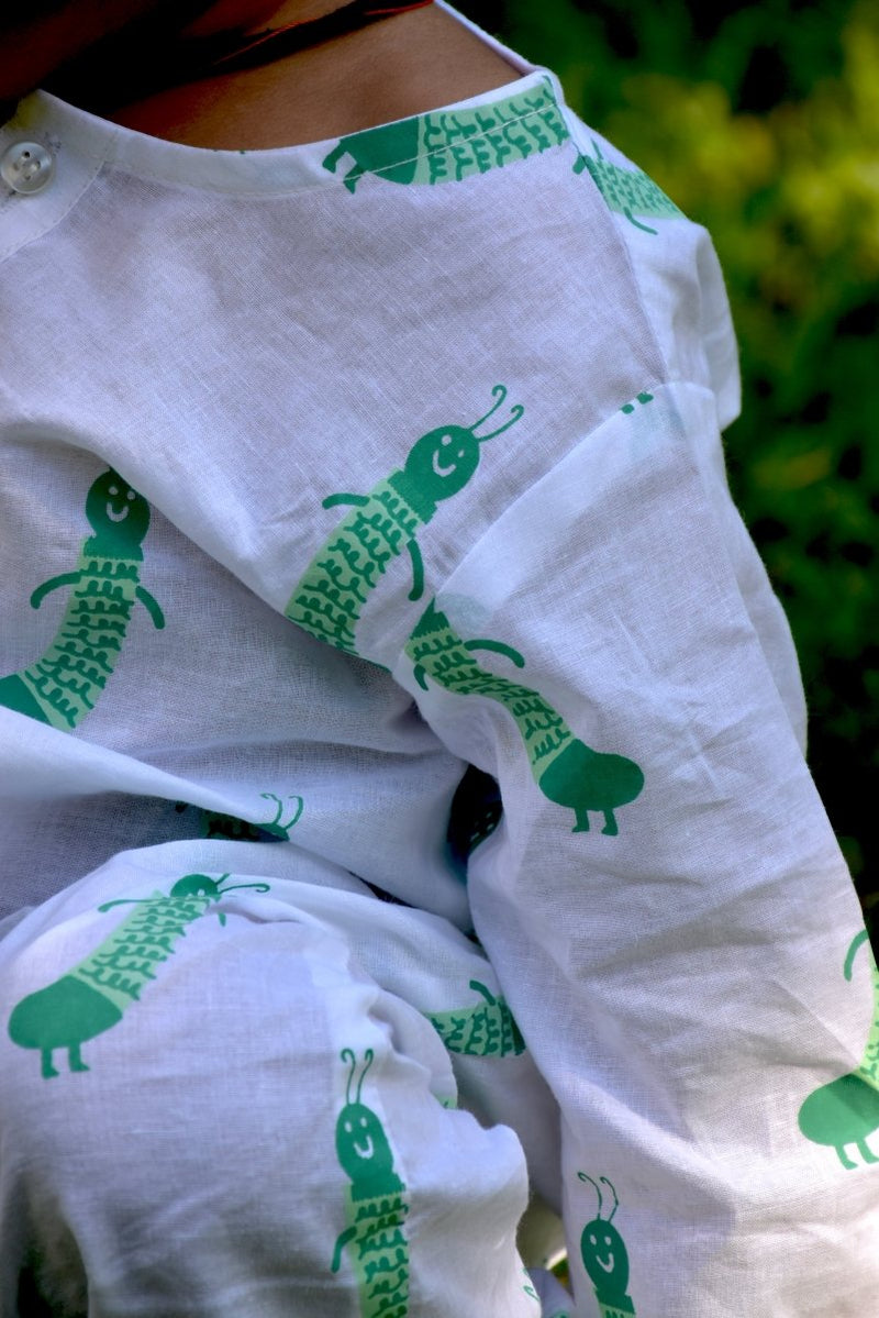 Taily Caterpillar - Unisex Infant Cotton Nightwear | Verified Sustainable Kids Onesies on Brown Living™