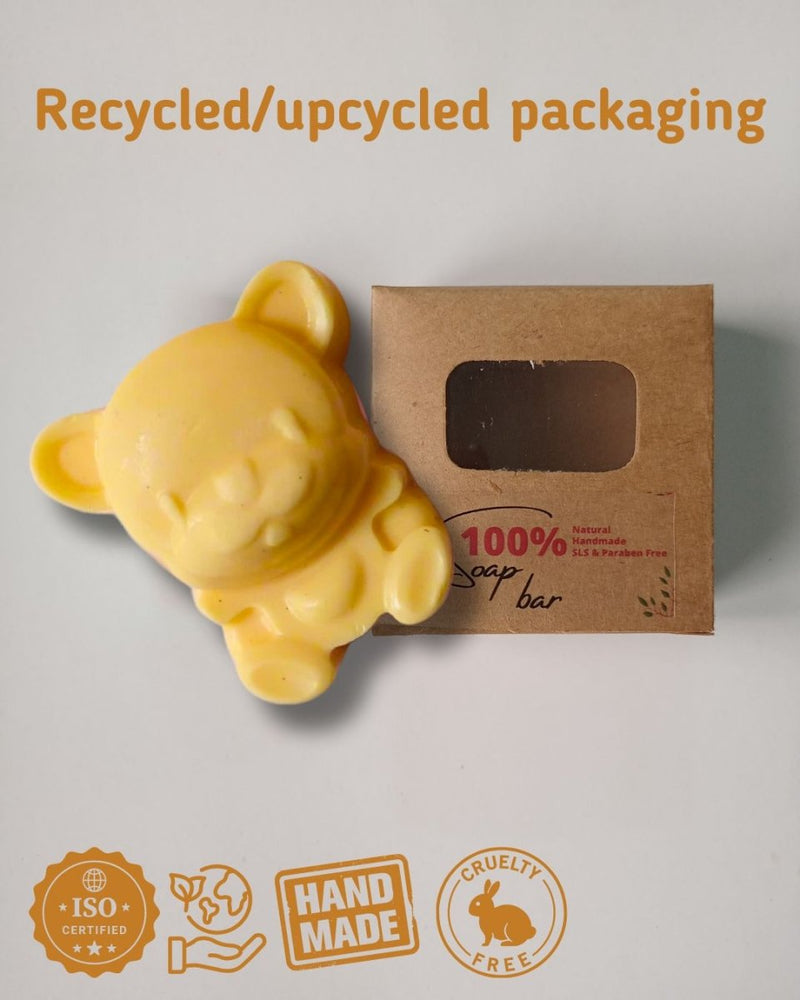 Teddy Bear Shaped Goat Milk Shea Butter Soap - 100 g | Verified Sustainable Body Soap on Brown Living™