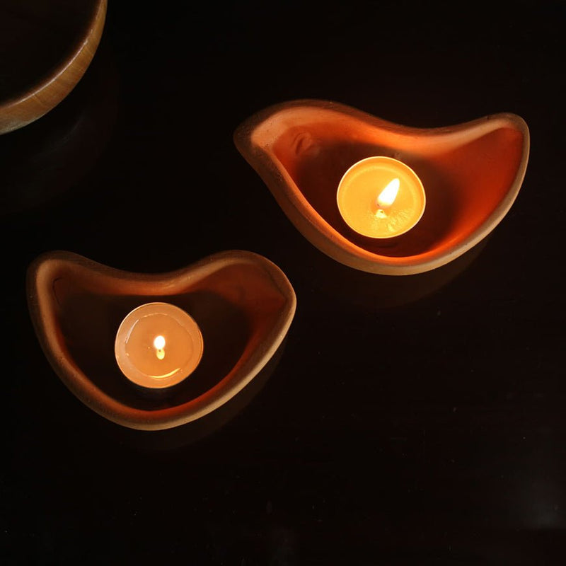 Terracotta Bird Candle Holder | Set of 6 + 6 Pcs Complimentary Candles | Verified Sustainable Candles & Fragrances on Brown Living™