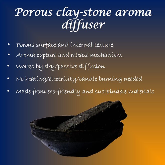 Terracotta Block Aroma Diffuser with Clay Bowl | Blue - Musk - Oud Fragrance | Verified Sustainable Candles & Fragrances on Brown Living™