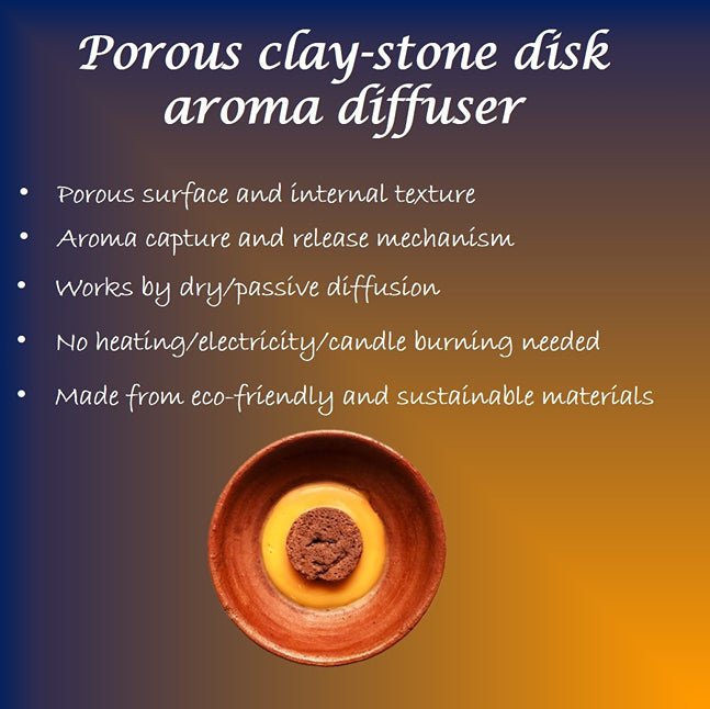 Terracotta Disk Aroma Diffuser with Clay Bowl | Red - Lavender Fragrance | Verified Sustainable Candles & Fragrances on Brown Living™