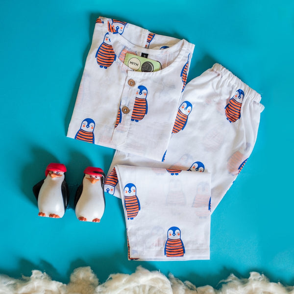 The Penguin Dad - Unisex Kids Cotton Nightwear | Verified Sustainable Kids Pyjamas on Brown Living™