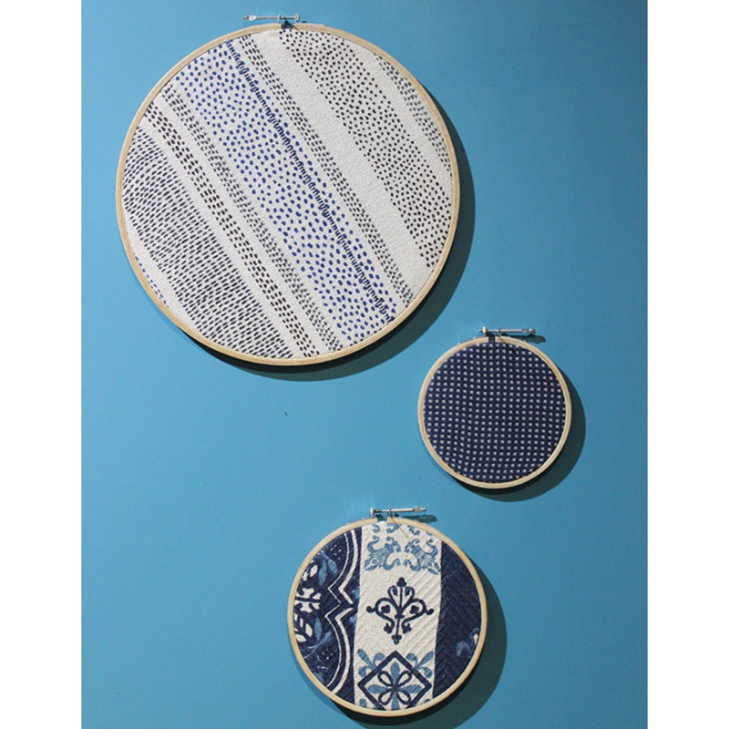 Buy Navy Upcycled Cotton Wall Art (Pack Of 3) | Shop Verified Sustainable Wall Décor on Brown Living™