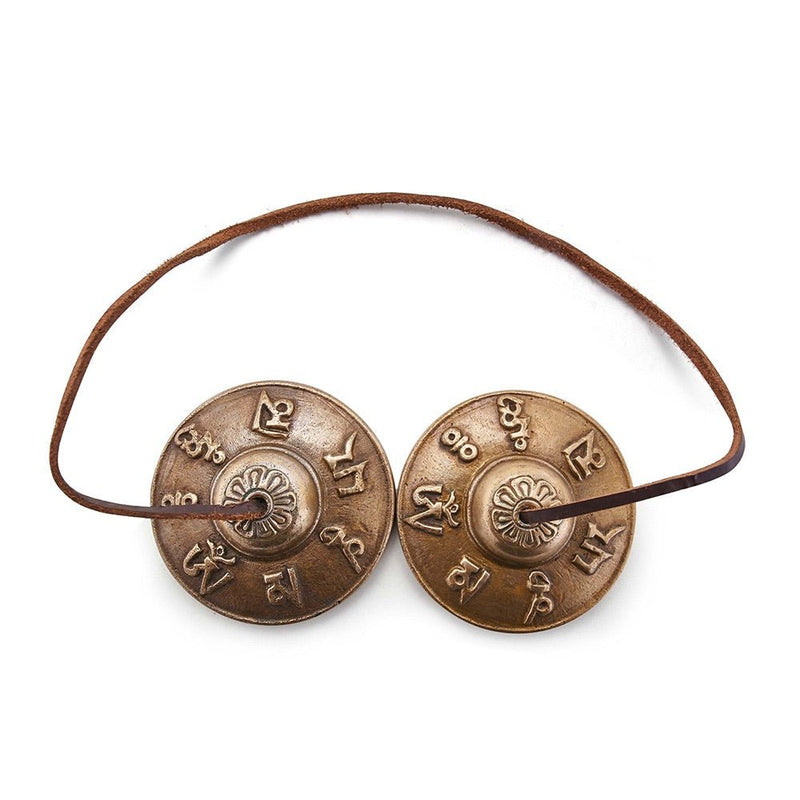 Tingsha Bells - Mantra - 2 inches | Verified Sustainable Musical Instruments on Brown Living™