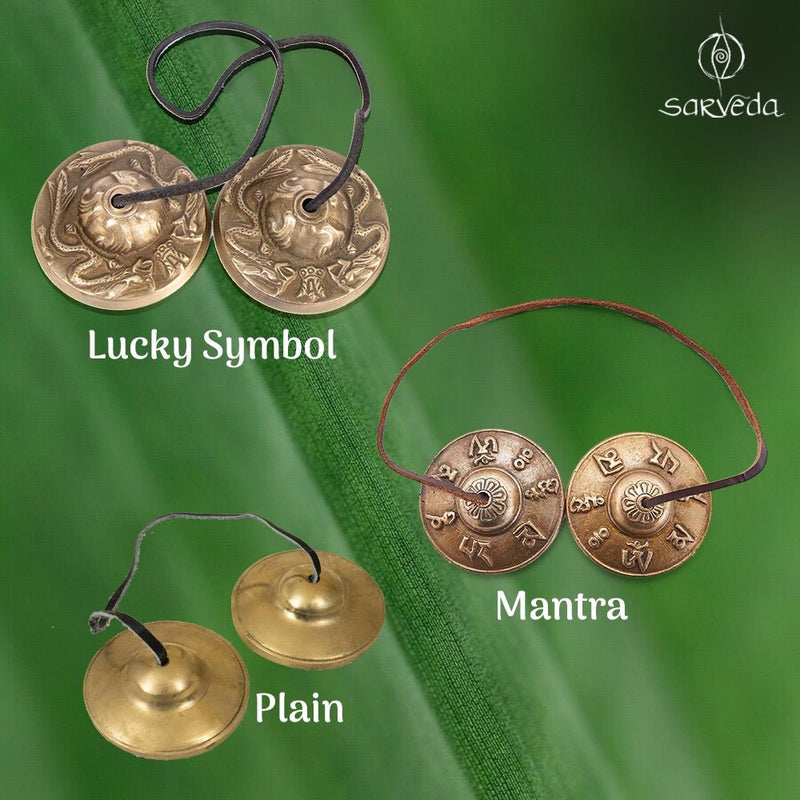 Tingsha Bells - Mantra - 2 inches | Verified Sustainable Musical Instruments on Brown Living™