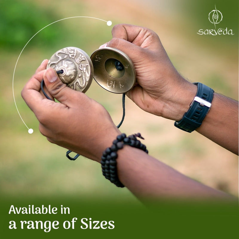 Tingsha Bells - Mantra - 2 inches | Verified Sustainable Musical Instruments on Brown Living™