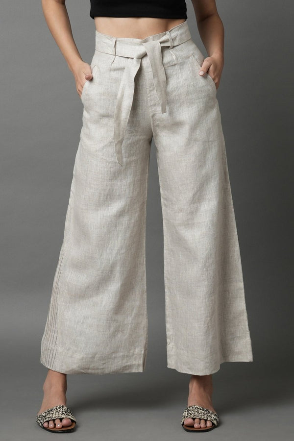 Tranquil Flared Pants - Oatmeal - 100% Hemp | Verified Sustainable Womens Pants on Brown Living™