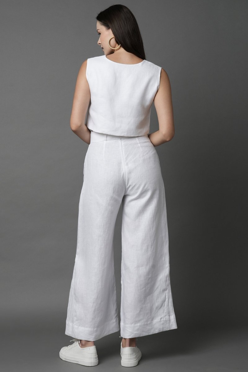 Tranquil Flared Pants - White - 100% Hemp | Verified Sustainable Womens Pants on Brown Living™