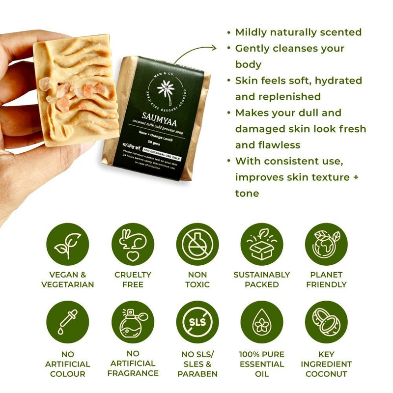 Trial Mini Coconut Milk Soap Pack of 3 - Srigandha + Sattvic + Saumyaa | Verified Sustainable Gift Giving on Brown Living™