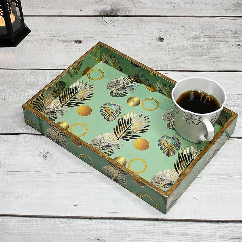 Tropical Gold Foil MDF Single Tray | Verified Sustainable Trays & Platters on Brown Living™