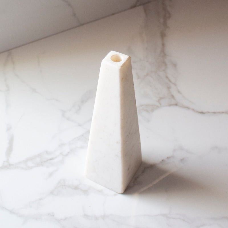 Truncated Marble Pyramid Vase | Verified Sustainable Vases on Brown Living™