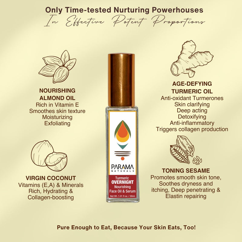 Turmeric Overnight Nourishing Face Oil & Serum for Anti - aging | Verified Sustainable Face Serum on Brown Living™