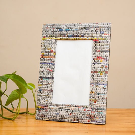 Upcycled Photo Frame With Magnetic Stand Flap Back Loop | Verified Sustainable Gift Giving on Brown Living™