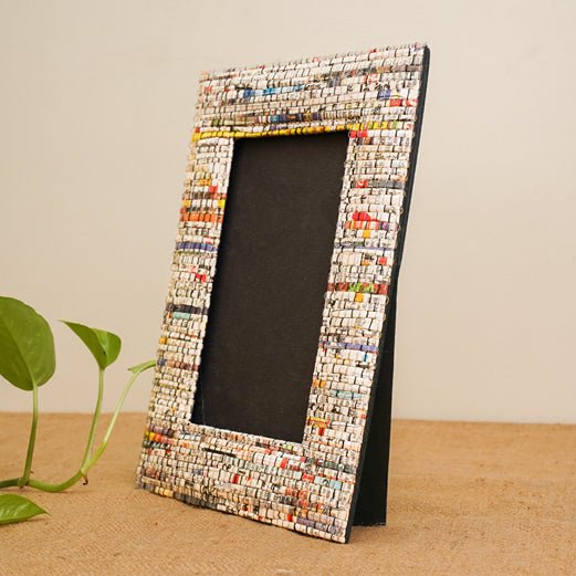 Upcycled Photo Frame With Magnetic Stand Flap Back Loop | Verified Sustainable Gift Giving on Brown Living™