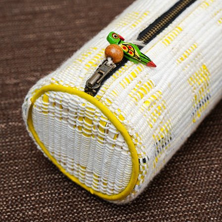 Upcycled Yellow Zip Multipurpose Lightweight Pouch | Verified Sustainable Travel Organiser on Brown Living™