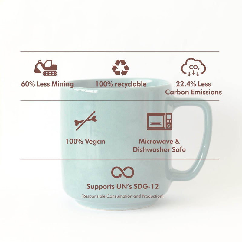 Vana Ecofriendly Recycled Ceramic Coffee Mug | Verified Sustainable Cups & Saucers on Brown Living™