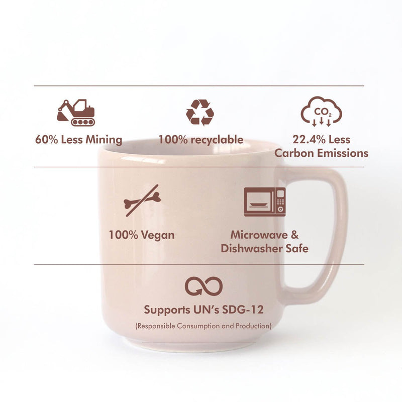 Vasu Ecofriendly Recycled Ceramic Coffee Mug | Verified Sustainable Cups & Saucers on Brown Living™