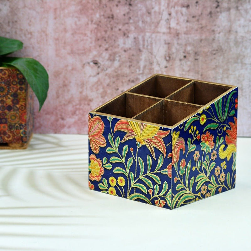 Vibrant Floral Multipurpose MDF Organizer ( 4 Divisions) | Verified Sustainable Kitchen Organizers on Brown Living™