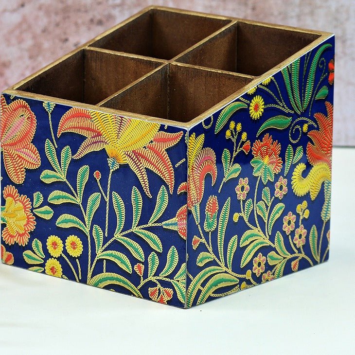 Vibrant Floral Multipurpose MDF Organizer ( 4 Divisions) | Verified Sustainable Kitchen Organizers on Brown Living™