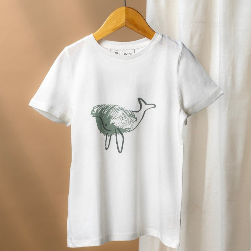 Whale - Kids Unisex Organic Cotton T - shirt | White | Verified Sustainable Kids T - Shirts on Brown Living™