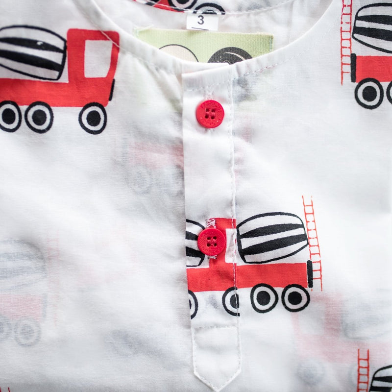 Whirly Cement Mixer - Unisex Kids Cotton Nightwear | Verified Sustainable Kids Pyjamas on Brown Living™