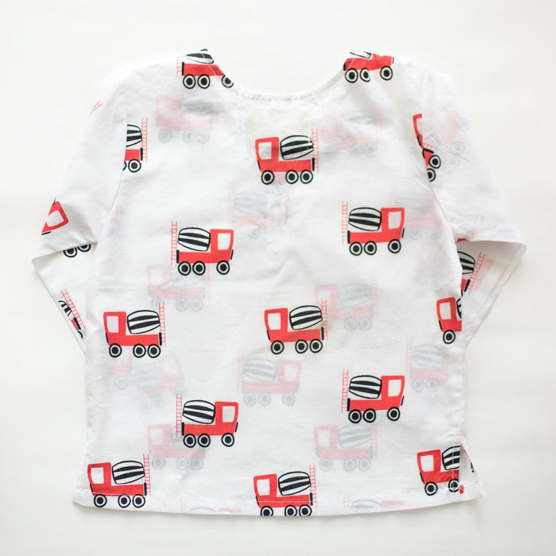 Whirly Cement Mixer - Unisex Kids Cotton Nightwear | Verified Sustainable Kids Pyjamas on Brown Living™