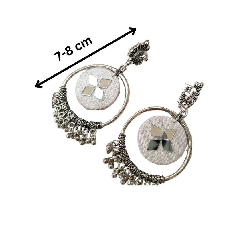 White Oxidized Jhumka Bali Earrings | Verified Sustainable Womens earrings on Brown Living™