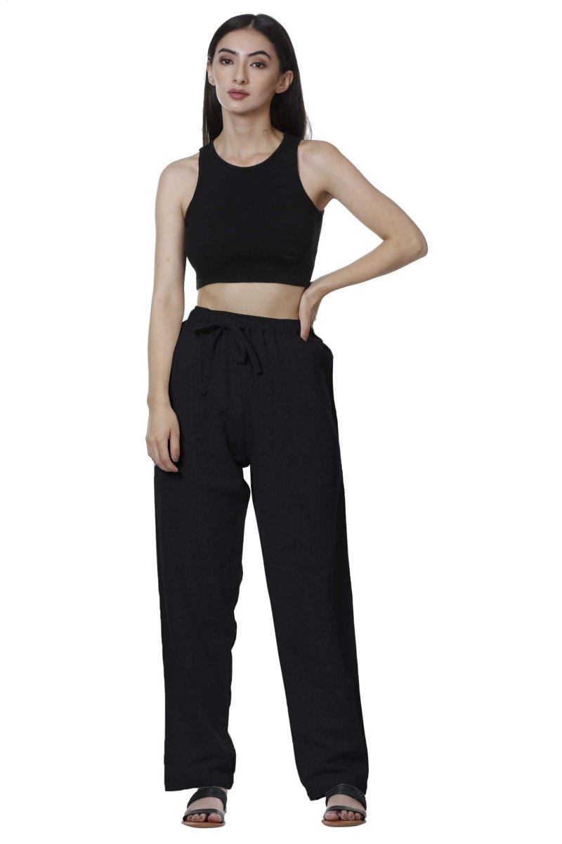 Women's Lounge Pant | Black | Free Size | Verified Sustainable Womens Pants on Brown Living™