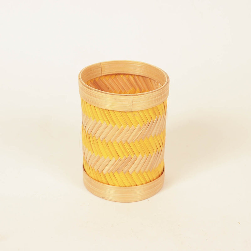 Bamboo Weave Pen Stand - Zig Zag