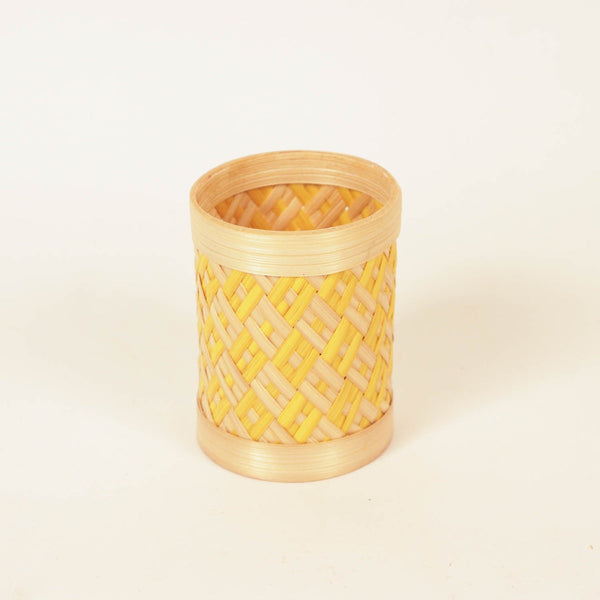 Bamboo Weave Pen Stand - Checks