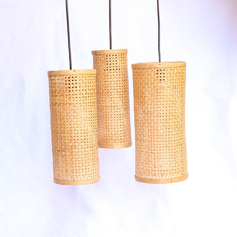 Handmade Bamboo Trio of lamps