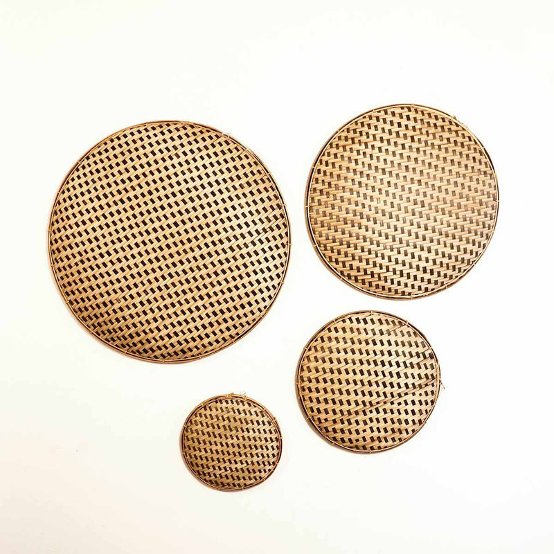 Decorative Bamboo Wall Decor Dala - Black - Set of 4