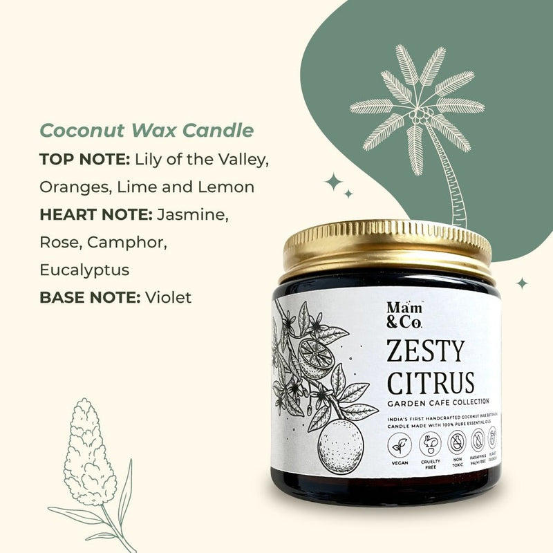 Zesty Citrus - 100% Coconut Wax Botanical Candle | Verified Sustainable Candles & Fragrances on Brown Living™