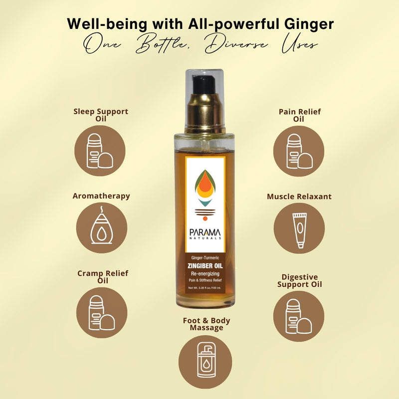 Zingiber Oil Re - Energizing Pain & Stiffness Relief | Verified Sustainable Body Oil on Brown Living™