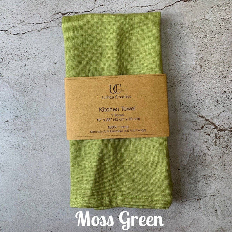 Buy Kitchen Towels Set of 2 (18"x27" / 45x68 cm) 100% Hemp | Shop Verified Sustainable Kitchen Linens on Brown Living™