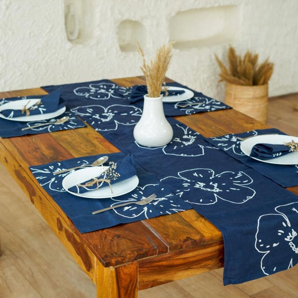 Buy 100% Hemp Placemats | Floral Printed by Hand | Shop Verified Sustainable Table Linens on Brown Living™