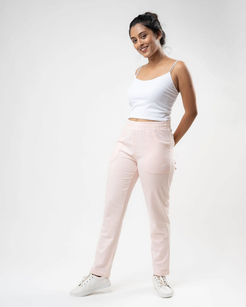 Buy 100% Organic Cotton Pink Regular Fit Athleisure Pant for Women | Shop Verified Sustainable Womens Pants on Brown Living™